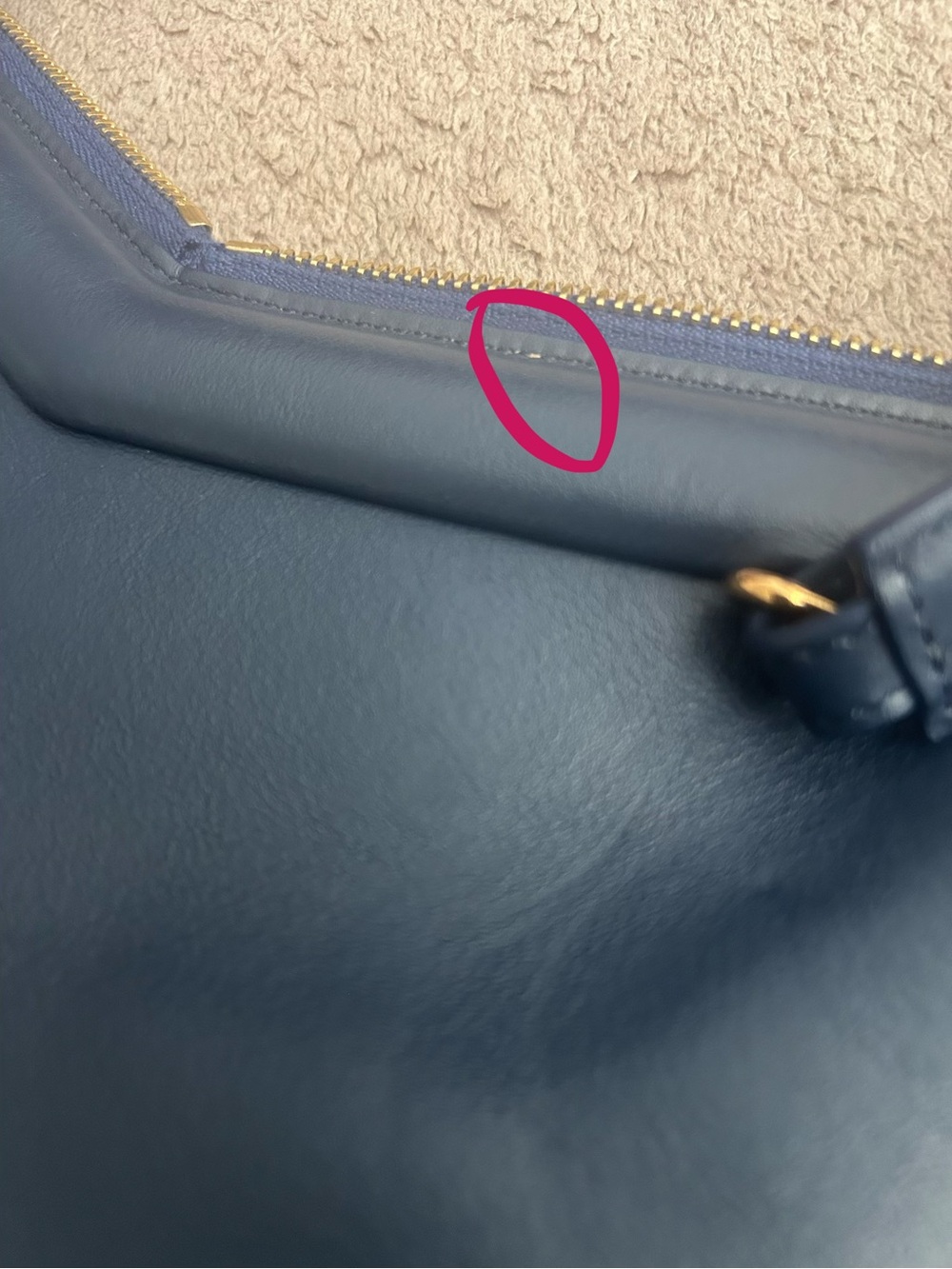 Mansur Gavriel M FRAME navy blue shoulder bag - Picture 10 of 11